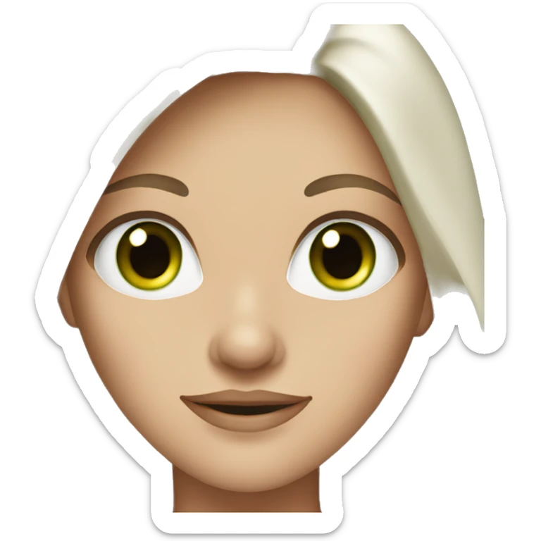 White woman with brown hair and green eyes sticker