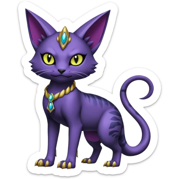  gothic edgy badass scaley Bastet-Noibat-Gatomon-Digimon-Fakémon-Pokémon-creature (full body) sticker