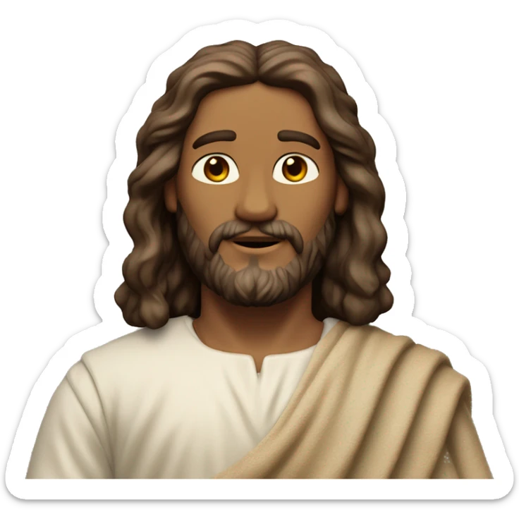 Jesus's skin was a darker hue and that his hair was woolly in texture. The hairs of his head, it says, "were white as white wool, white as snow. His eyes were like a flame of fire, his feet were like burnished bronze, refined as in a furnace. sticker