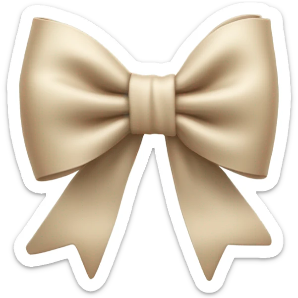 Beige bow sticker