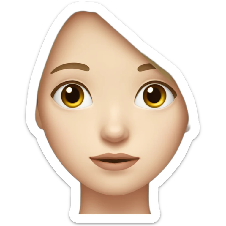 A girl with bang and long hair in black has tired eyes and pale skin sticker