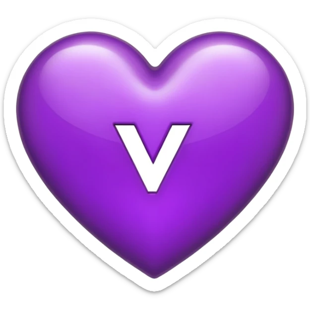The Letter “y” inside a Purple Heart sticker