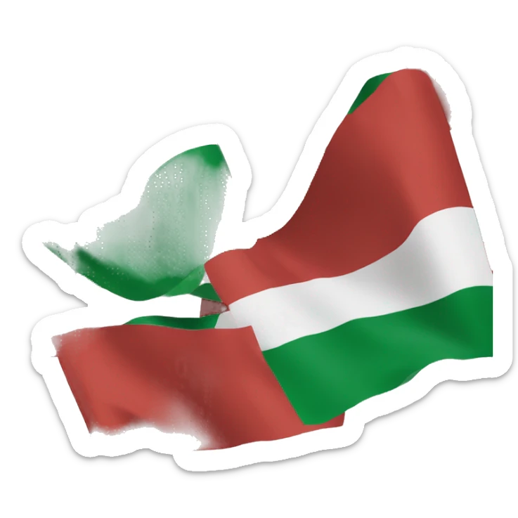 flip the hungary flag and add a lion in the middle of the flagg sticker