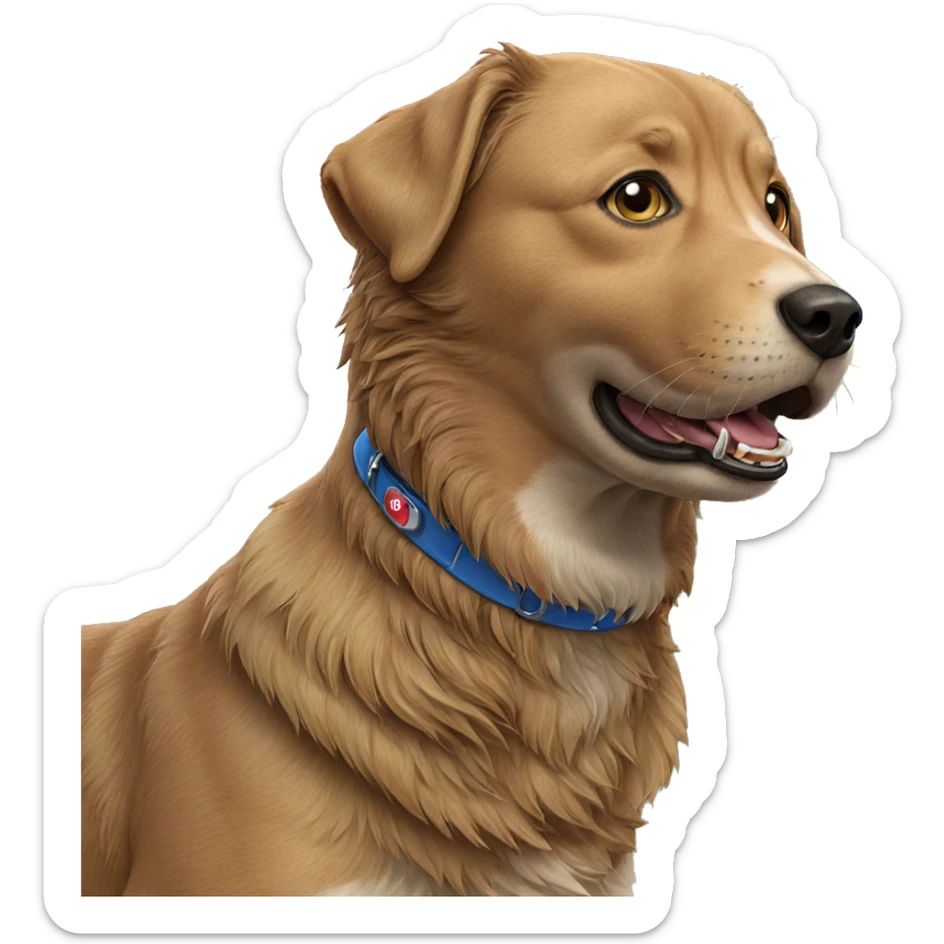 playful dog with open mouth sticker