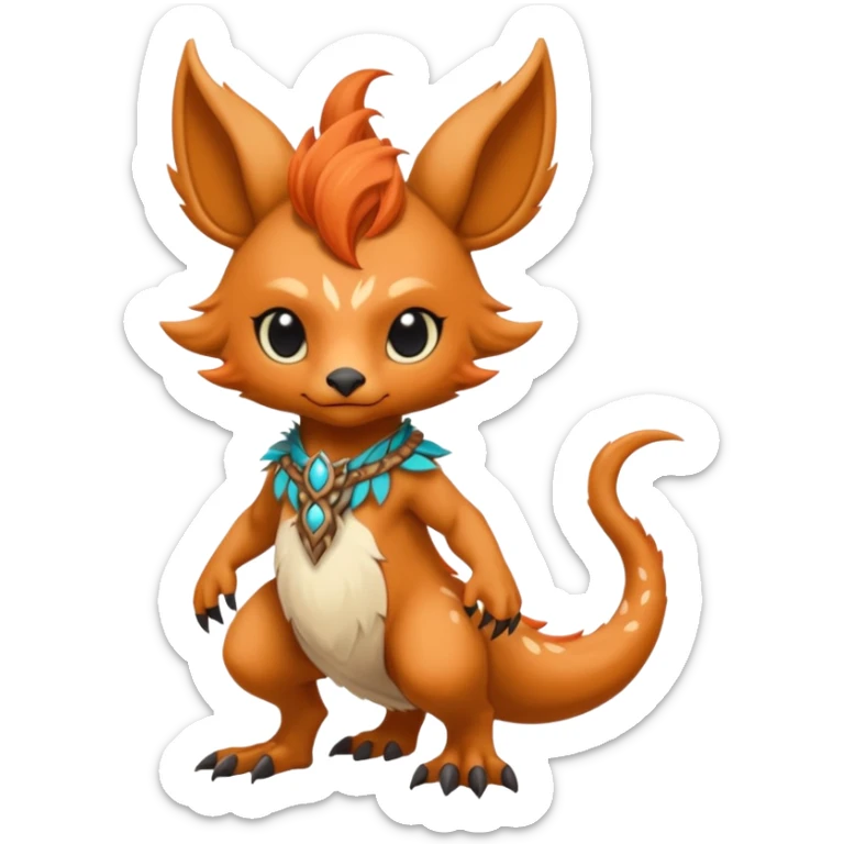 Cool cute fantasy Fionbri-Vernid-creature by griffsnuff & LiLaiRa & Falvie full body sticker