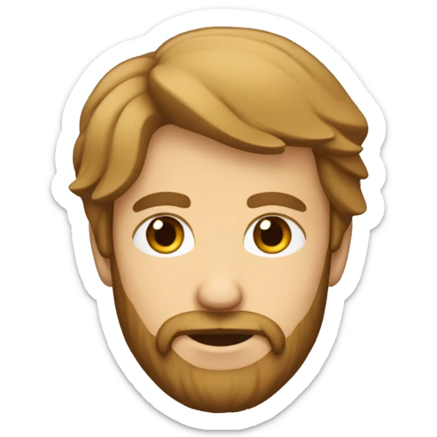 Homme avec un Visage carré cheveux court et brun une barbichette  sticker