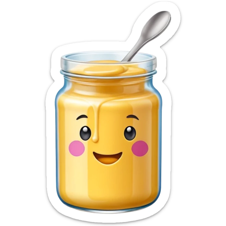 Una miniatura fotorrealista de una mantequilla corporal batida en un tarro de varios colores llamativos combinados de forma batida hasta arriba. Estilo: postre, arte, colores vibrantes. sticker