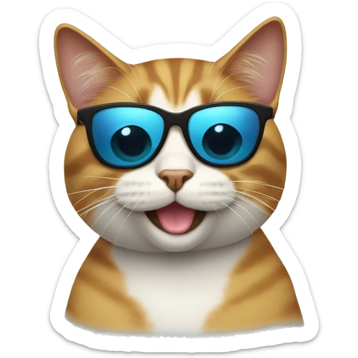 Cat with sunglasses sticker