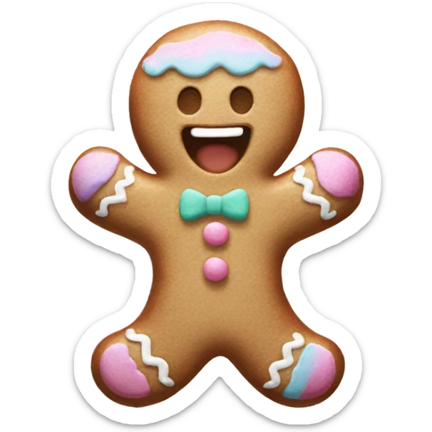 Pastel gingerbread man sticker