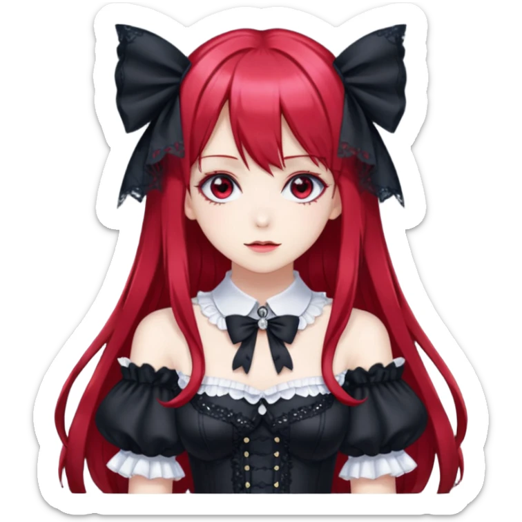 Shiny sparkly glittery Lolita chic beautiful gorgeous elegant cute mature gothic Rias Gremory anime style art sticker