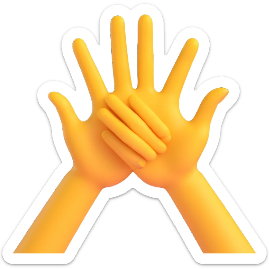 person pawing with hands like an excited dog, energetic, 3D emoji style sticker