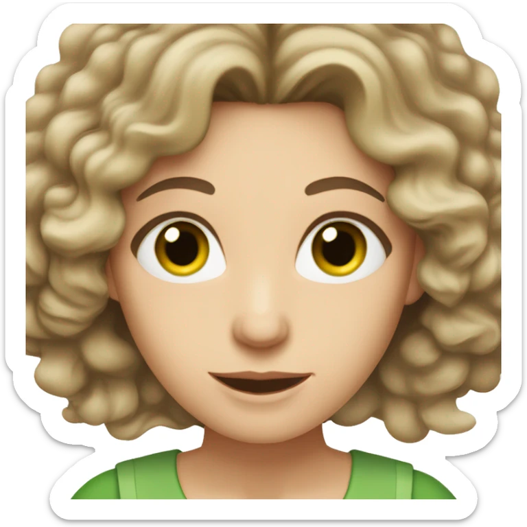 beautiful middle age caucasian woman with mid-length brown hair and very green eyes sticker