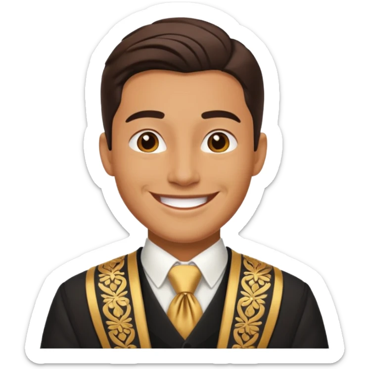 American groom, traditional, culture of american, smiley on face. sticker