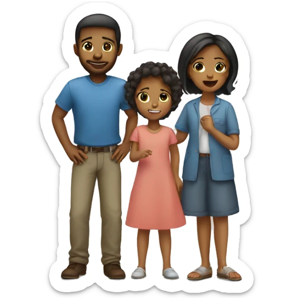 family with children a boy of three years and a girl of 10 months sticker