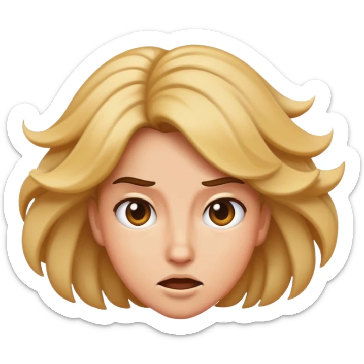 a flipping hair emoji to the back with a sassy look would be an amazing emoji sticker