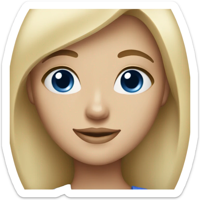 pretty girl with blonde hair and dark blue eyes  sticker