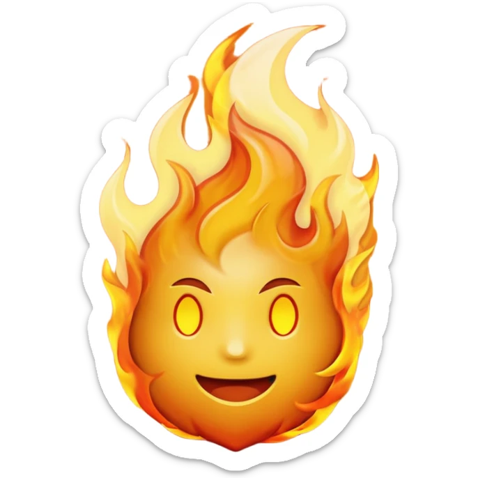 Claude AI Logo on Fire sticker