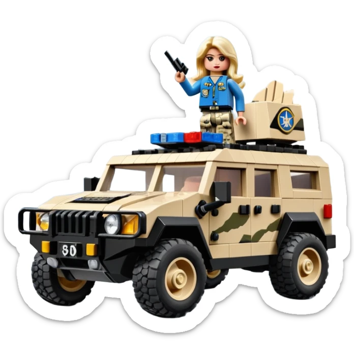 Lego Barbie Stealthy camouflage desert Rock climbing Snow planet dark scary sporty police off road interceptor humvee camper  sticker