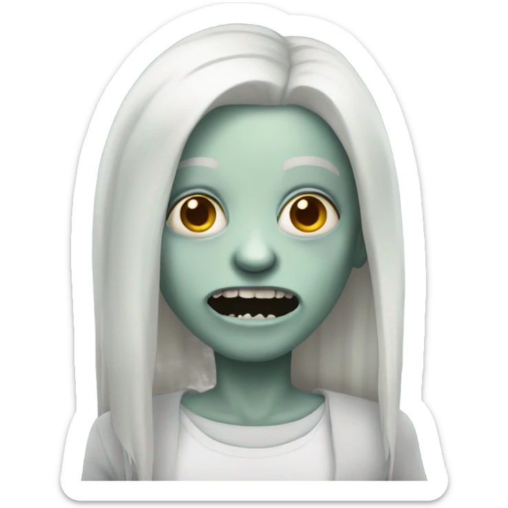 Pale zombie with platinum hair sticker