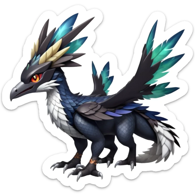 Shiny Dark Nargacuga-Silvally-Trico-Noivern-Hybrid (Full body) sticker