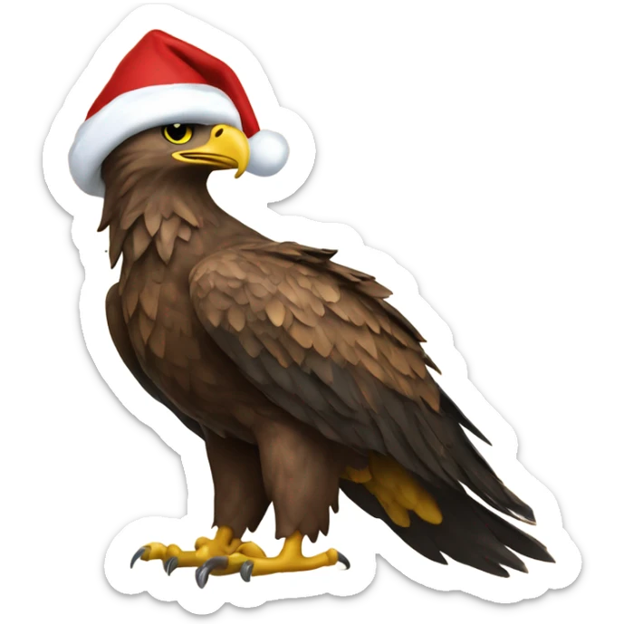 state university of new york mascot the golden eagle celebrating christmas sticker