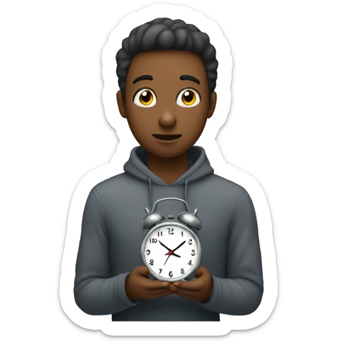 person looking at a clock and waiting patiently for their boyfriend to send a voice message sticker