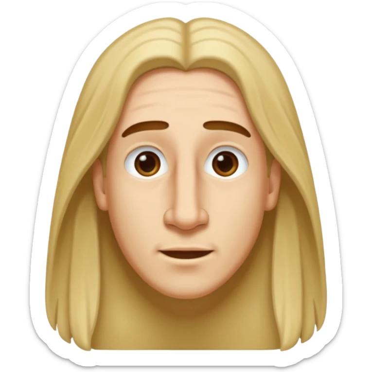 Make a emoji of a person with light skin with long nose hair that goes down like 2 inchis with long hair sticker