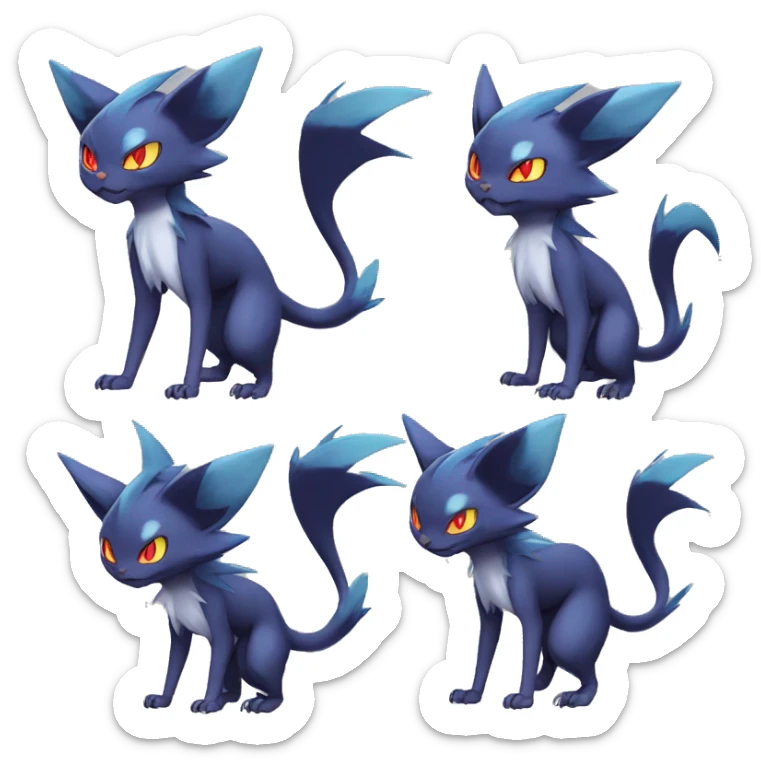 Edgy Cool Sneasel-Noivern-Absol-Pokémon-Fakémon-fusion-cat Full Body sticker