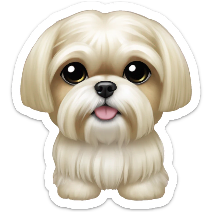 golden cream shih tzu white girl cute medium hair goth bow sticker