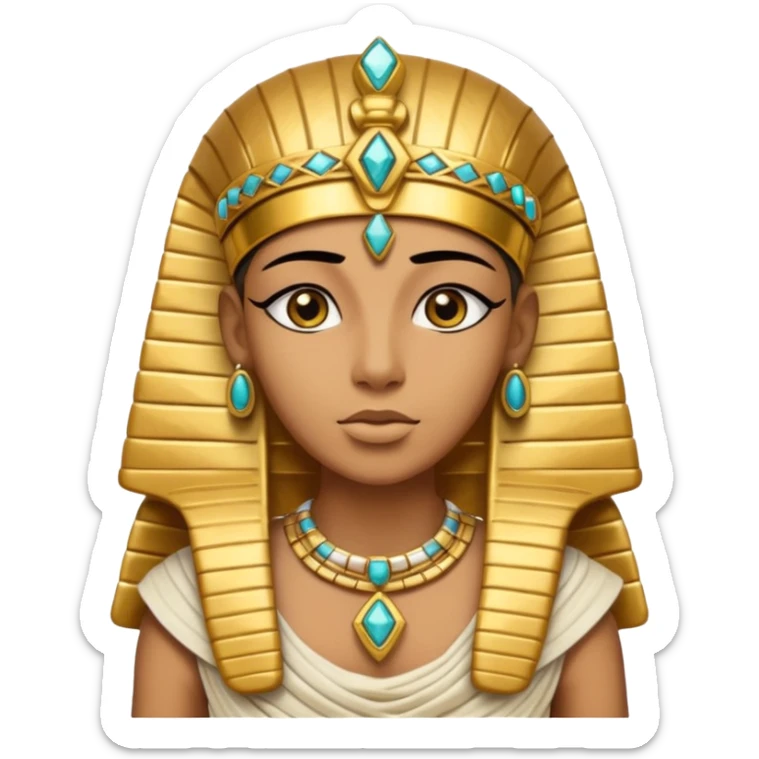 Mummy Pharaoh: Bandaged body with golden headdress and jeweled amulet.
 sticker