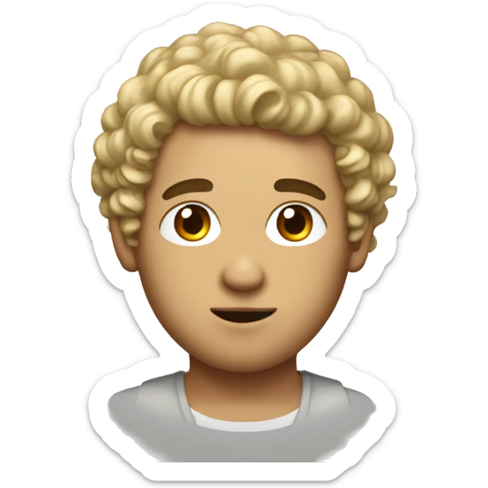 Me a white male with dirty blonde curly hair drink boba sticker