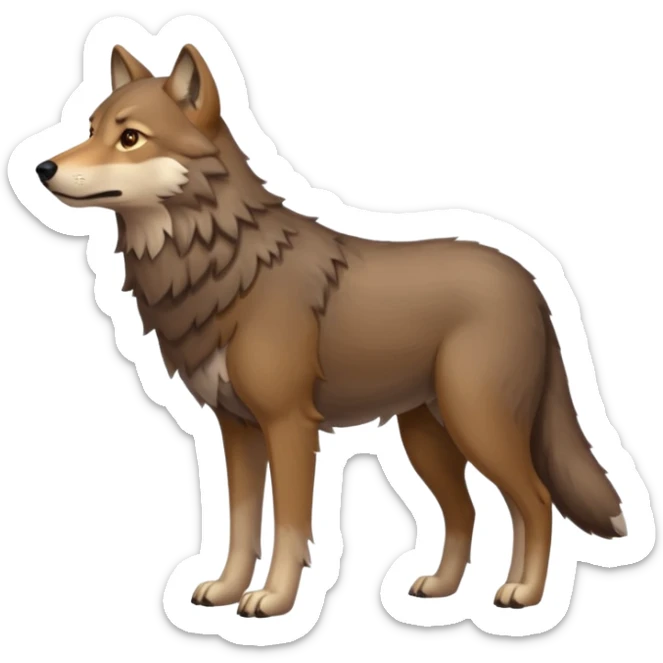 Brown wolf full body  sticker