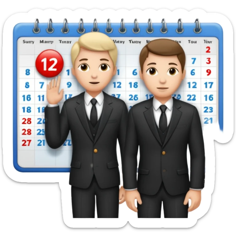 I NEED LIKE PERSON IN FORMALS AND CALENDAR ADJUSED AND NEXT TO HIM AND NO BACKGROUND COLOR FOR PIC sticker