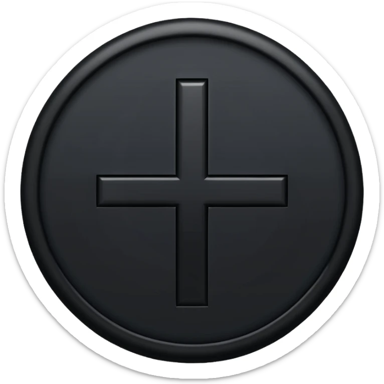 bir siyah içi boş yuvarlak içinede siyah bir artı ama artının o uçları yuvarlağı içinden azıcık çıksın sticker