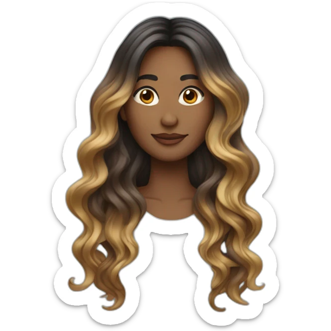 Long wavy ombré hair woman sticker
