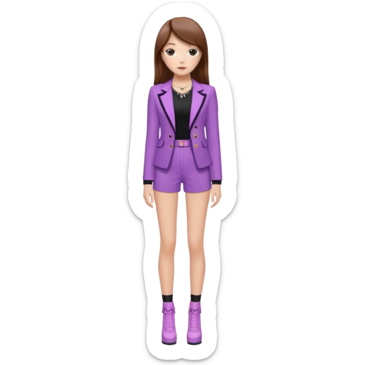 Pelo castaño,delgada,alta, mi color favorito es el lila me gusta lo coquet y lo asthetic,estoy asiendo mi Glow up y soy fan a BLAK PINK 🖤🩷 sticker