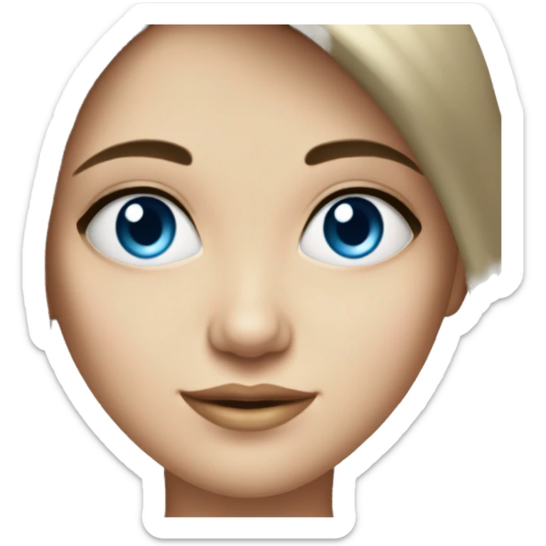 Fair-skin-elegant-girl-with-long-dark-hair-blue eyes sticker