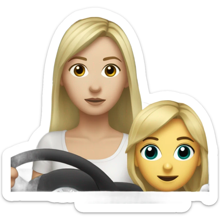 White Volkswagen Jetta GLI 2013 with dirty blonde girl driving it sticker