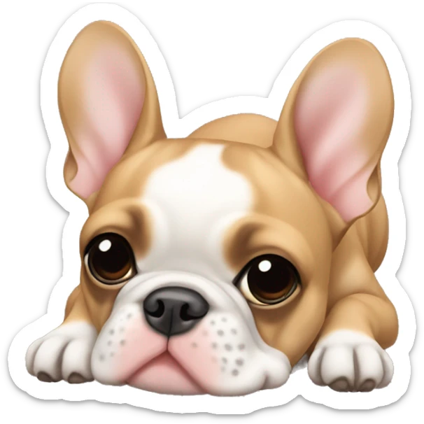 Fawn frenchie laying sticker