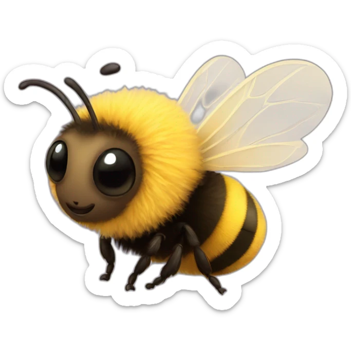 Fluffy bee sticker