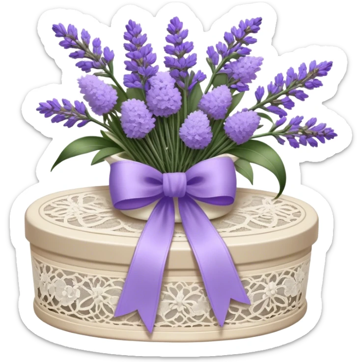 A small yet elegant lavender posy, tied with a hand-dyed lilac ribbon, sits atop a lace-covered vanity, its sprigs varying from the palest periwinkle to a rich, velvety purple. A few stray stems lay beside it, their scent mingling with the faint traces of aged floral perfume, evoking memories of whispered secrets and quiet, sunlit mornings.






 sticker