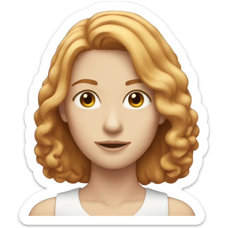 pale pretty woman with shoulder length ginger-brown hair sticker