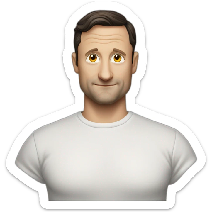 tim robinson dark black slicked back hair white long underwear waffle shirt sticker