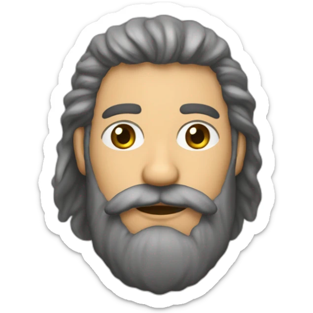 necesito un emoji con mi cara. Soy caucásico, ojos almendrados, tengo la barba muy cortita blanca y el cabello tambíen muy corto, entrecano.  sticker