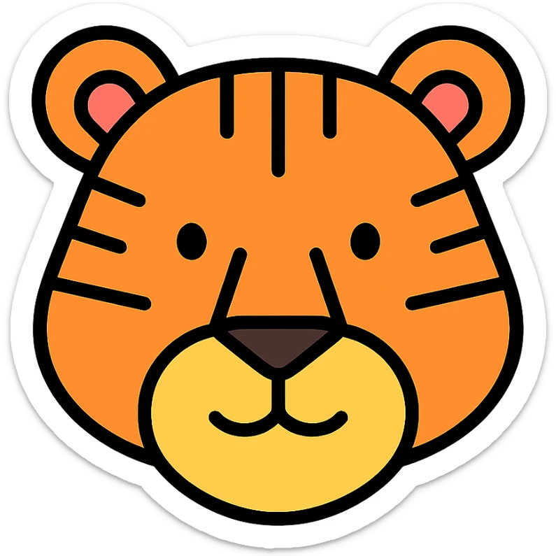 color outline icon of a tiger sticker