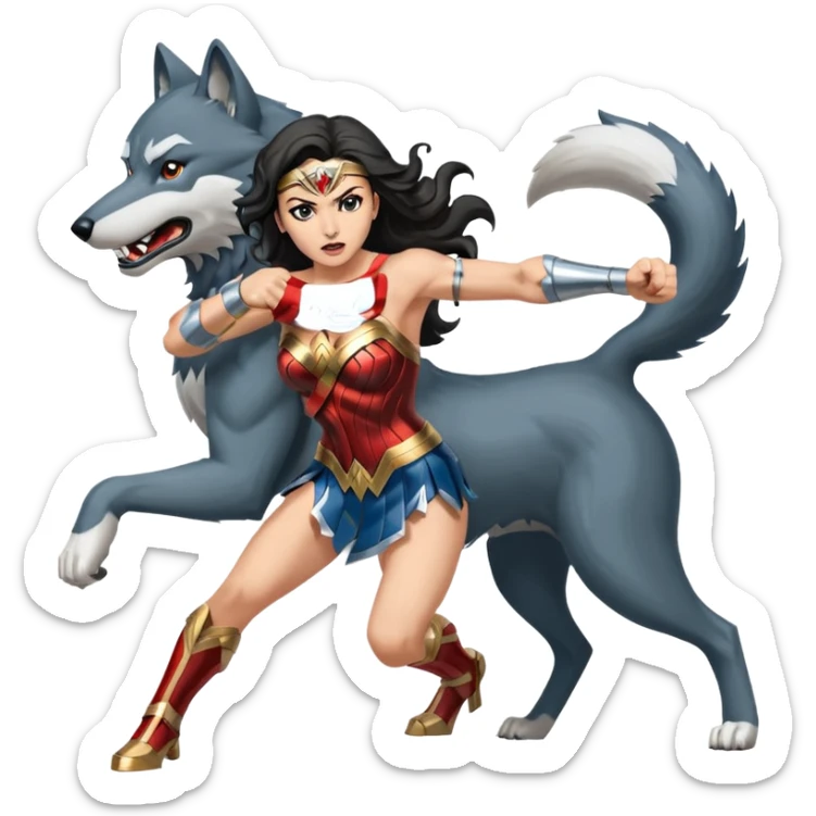 Wonder, woman wolf sticker