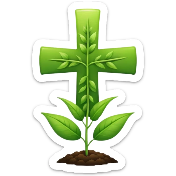agriculture symbol with a plant or field combined with a medical cross sticker
