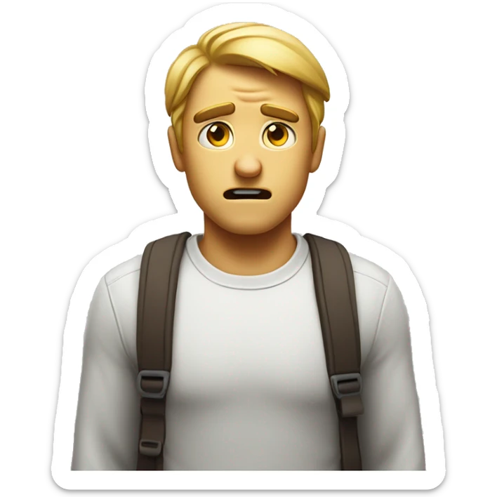 A face emoji showing an expression of disbelief (as if to say "give me a break").
He's not supposed to get angry, just show that he doesn't even think to believe, and he wonders if anyone expected them to believe it. sticker