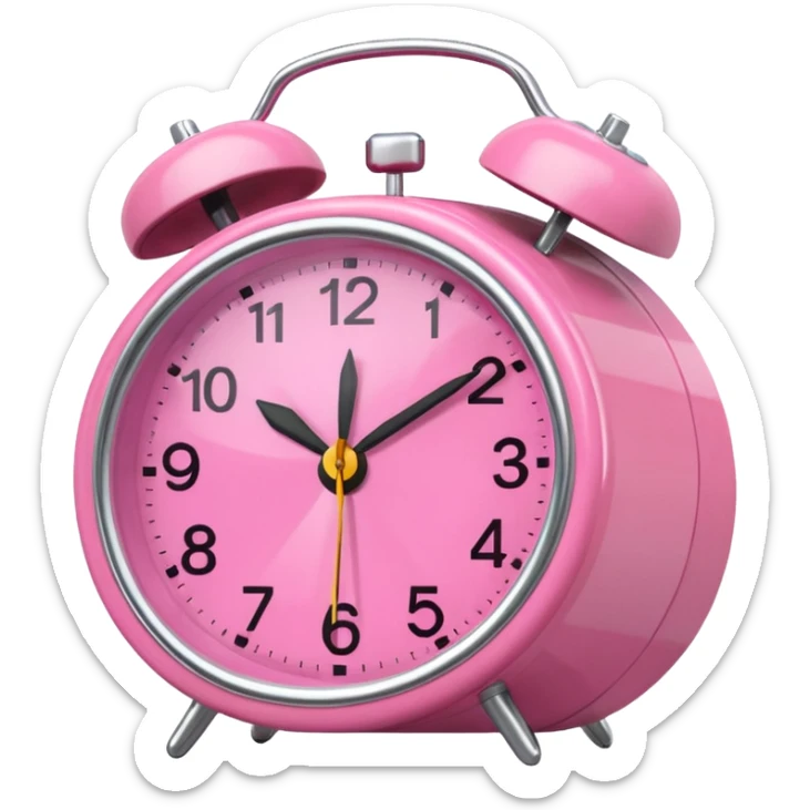 alarm oclock aesthetic and ios.18.1 and to show six in the morning color pink no hands clock alarm oclock sticker