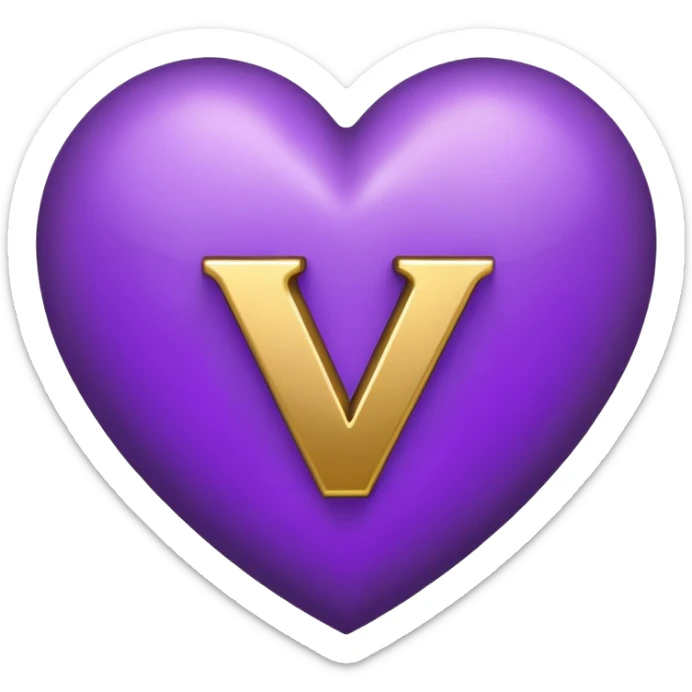 The gold Letter “V” inside a Purple Heart sticker